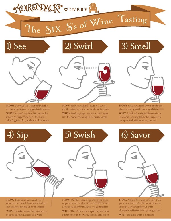 Adk Winery Six S's of Wine Tasting
